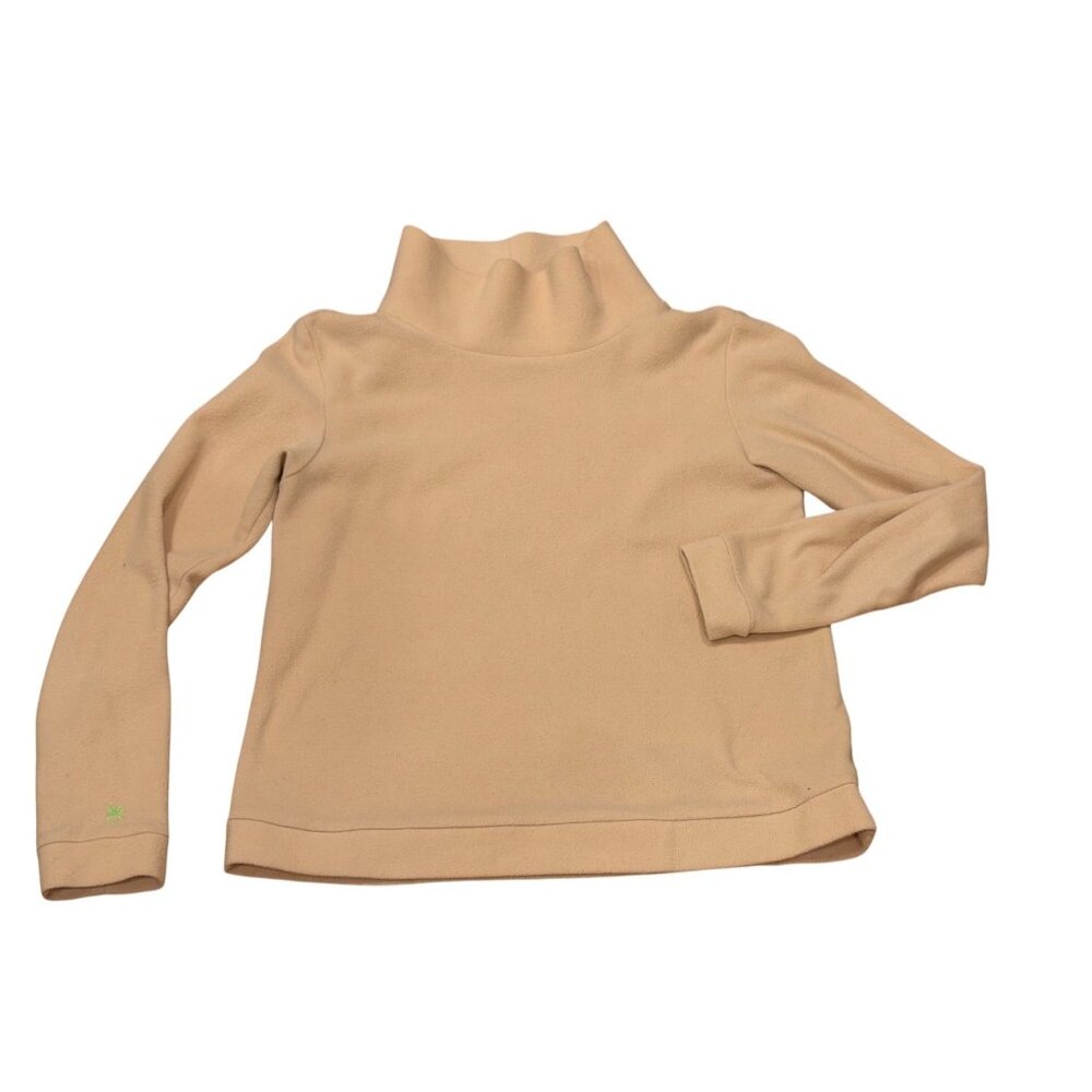 Dudley Stephens Tan Vello Fleece Turtleneck Pullover Sweatshirt Women Small